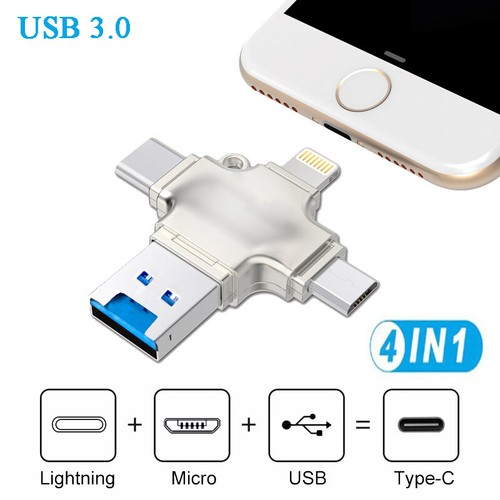 4in1 Micro TF Card Reader OTG USB3.0 Flash Drive Adapter for iPhone Android PC - Picture 14 of 16