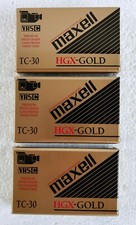 3 Maxell VHS-C HGX-Gold TC-30 Camcorder Prem High Grade Video Tape New