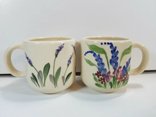 Emerson Creek Pottery Hand Painted Lavender Mug/Cup Bunched OR All Around Large