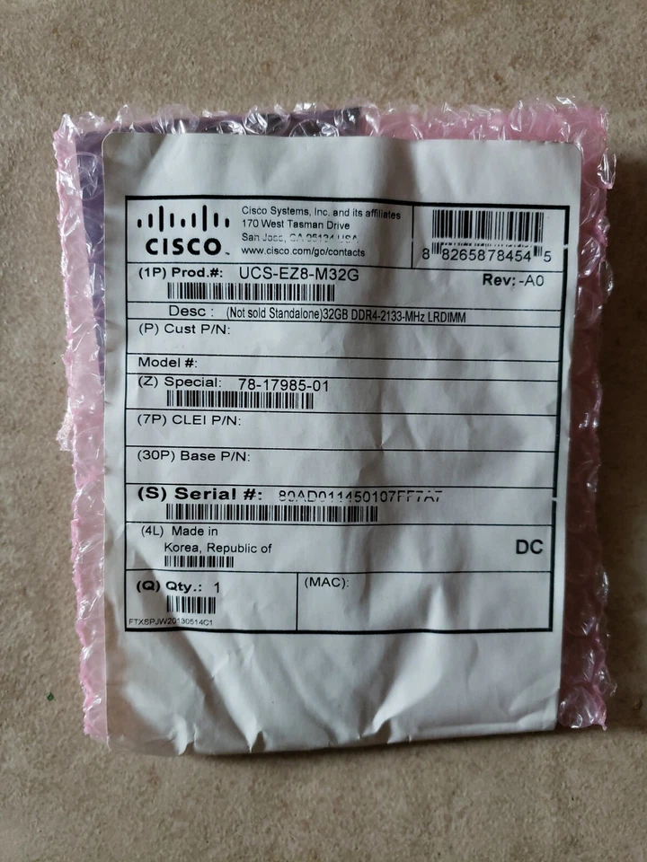 32GBDDR4 PC4-2133P LRDIMM Server Memory RAM for Cisco UCSC Server - Image 2 of 4