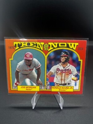 2024 Topps Heritage Then and Now JOE MORGAN & RONALD ACUNA JR. TAN-13