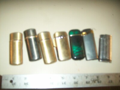 7 Assorted Different Collectors Unbranded Vintage Cigarette Lighters Used