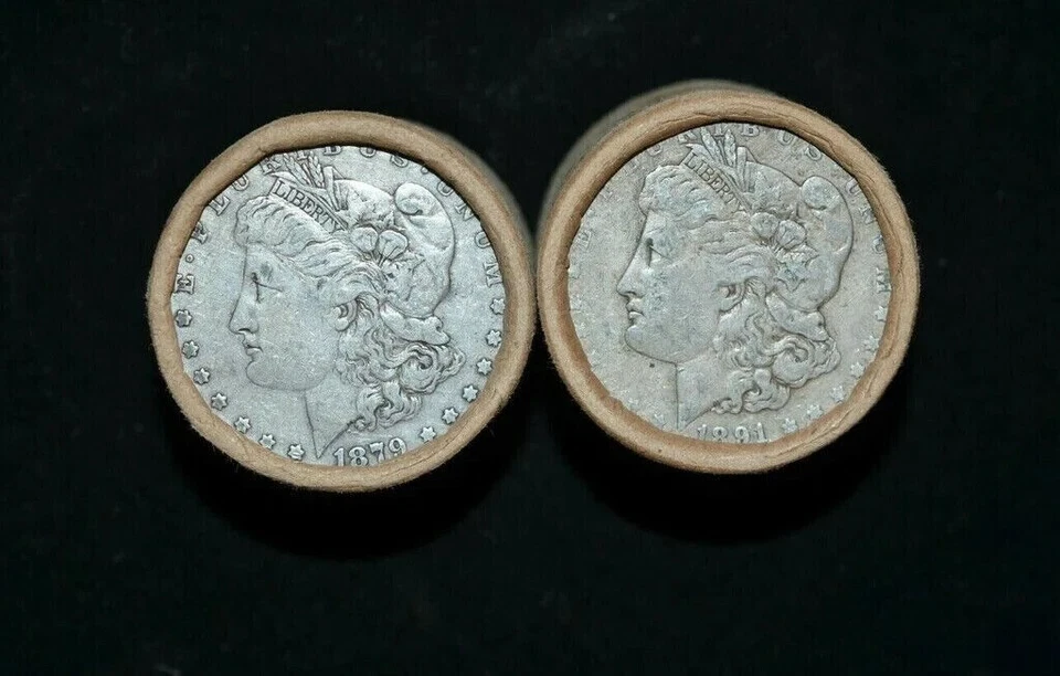 ✯ AU+ Dólar de plata Morgan de bolsa Rolls Estate Lingotes ✯ Foto 2 de 4