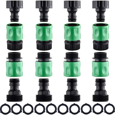16 Pieces Garden Hose Quick Connect FittingsWater Hose Quick Connect Fittings...