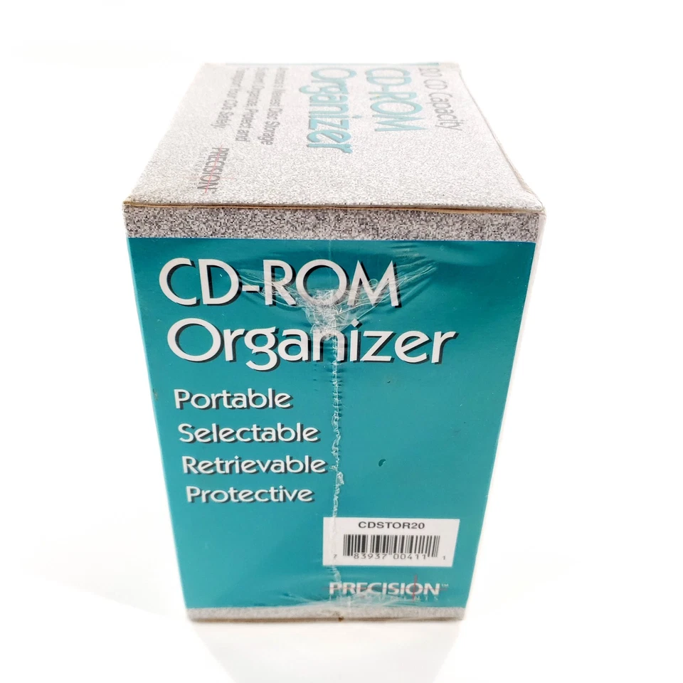 Precision CD ROM Organizer CDSTOR20 20 CD Storage Box Indexed Selector Retrieval - Image 2 of 4