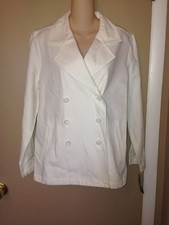 CHARTER CLUB LADIES COTTON WHITE JACKET SIZE M NEW
