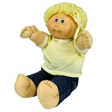 Cabbage Patch Kids 1982 Girl Doll - Coleco 16” Blonde Hair Blue Eyes w/ Clothes