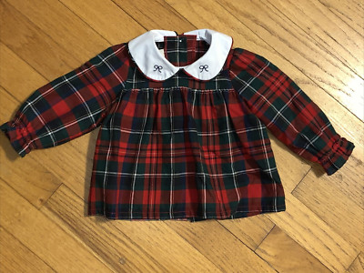 TBBC The Beaufort Bonnet Company Plaid Cindy Lou Top/Dress 6-12 Months