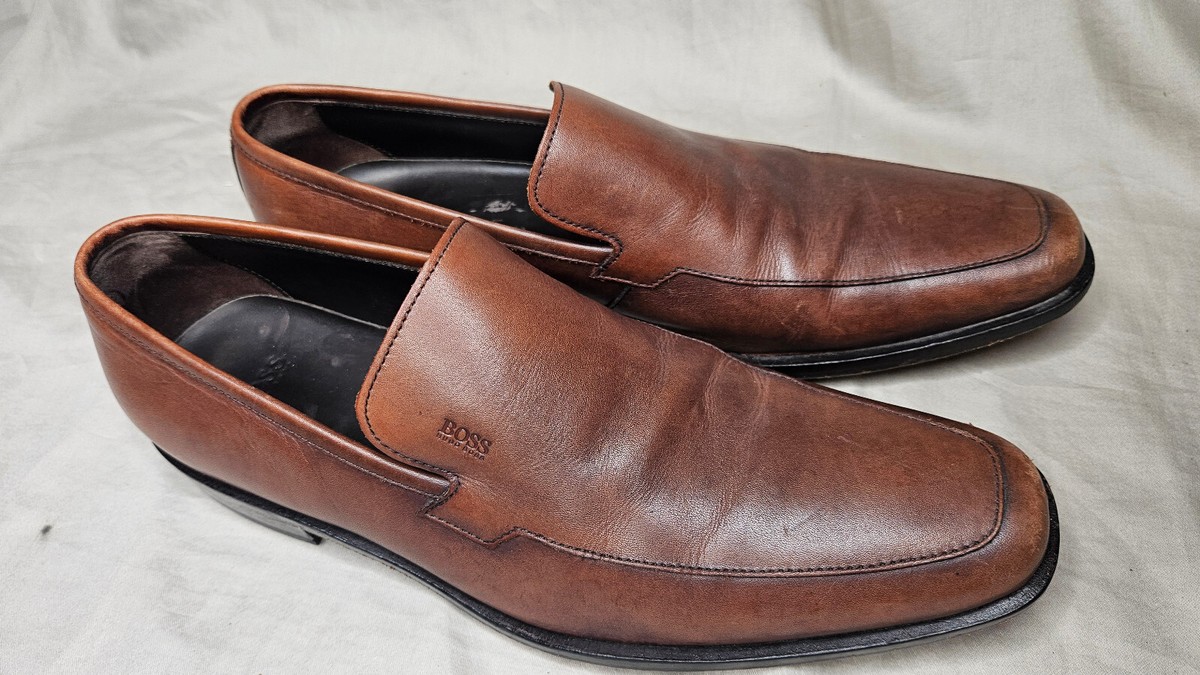 Hugo Boss Dark Leather Slip-On Loafers Amazon.com | HUGO Boss Men main image 3
