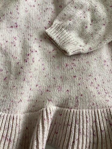 Jamie Kay Children's Sweater Sprinkle Pink Cream Ruffle 8Y Knit 100% Cotton - Picture 3 of 5