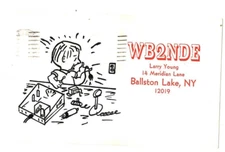 WB2NDE Ballston NY 1977 QSL Ham Radio Postcard WD0AJD Sedgwick Colorado