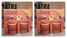 Set of 4 Ceramic Coffee Mugs, 10 oz, Hot/Cold Beverages- Reese's Candy