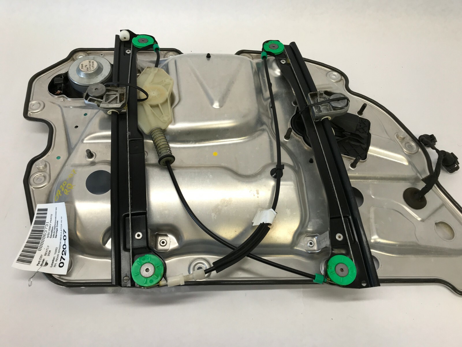 06 07 08 BENTLEY CONTINENTAL FLYING SPUR WINDOW REGULATOR REAR RIGHT RH OEM
