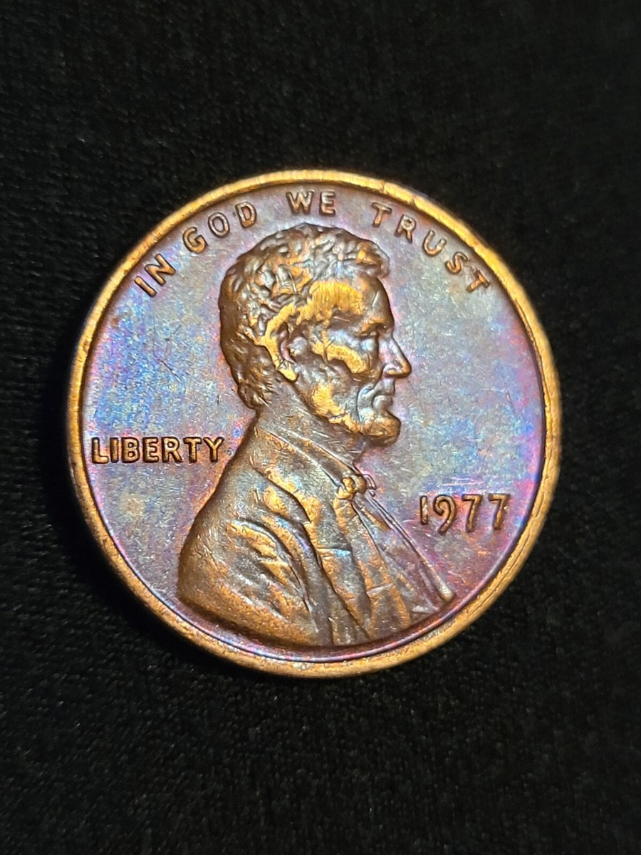 1977 Lincoln Cent Penny Rainbow Toned Beautiful Choice Coin | eBay