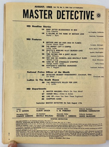 Master Detective Magazine, August 1965, Vintage True Crime Stories, Pulp - Picture 4 of 4