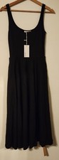 Reformation Rou Knit Black Midi Dress Women's Size Small