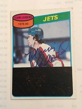 1980-81 Topps #227 Morris Lukowich/Jets Scoring Leaders/(checklist back) Auto'd