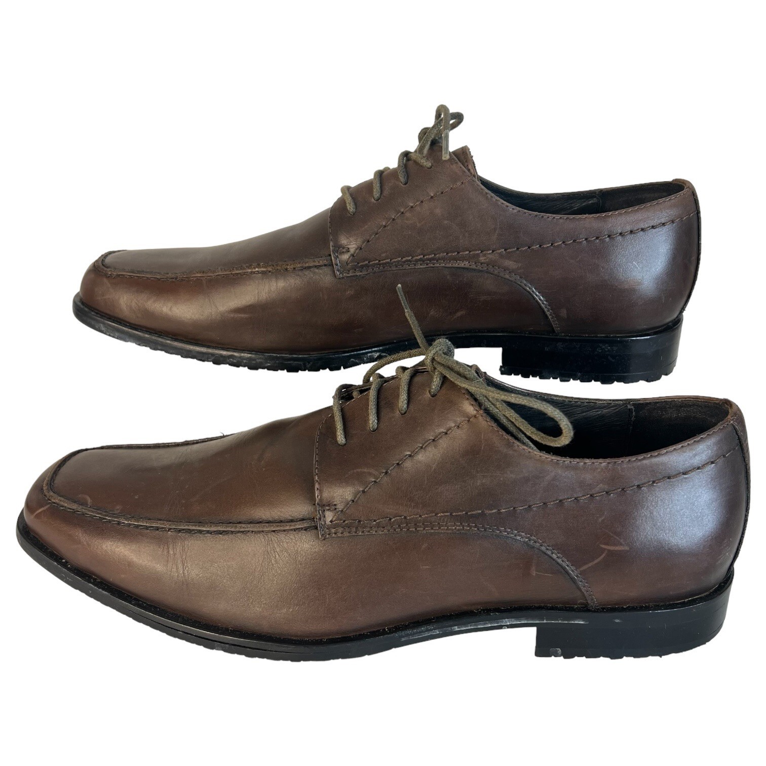SAOLA Scarpe eleganti uomo Aston grigio marrone pelle Oxford taglia 11 lacci suola gomma