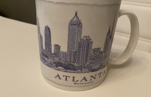 Starbucks Mug Atlanta Architect Series 2006 Holanta Coffee Cup 18oz White Blue
