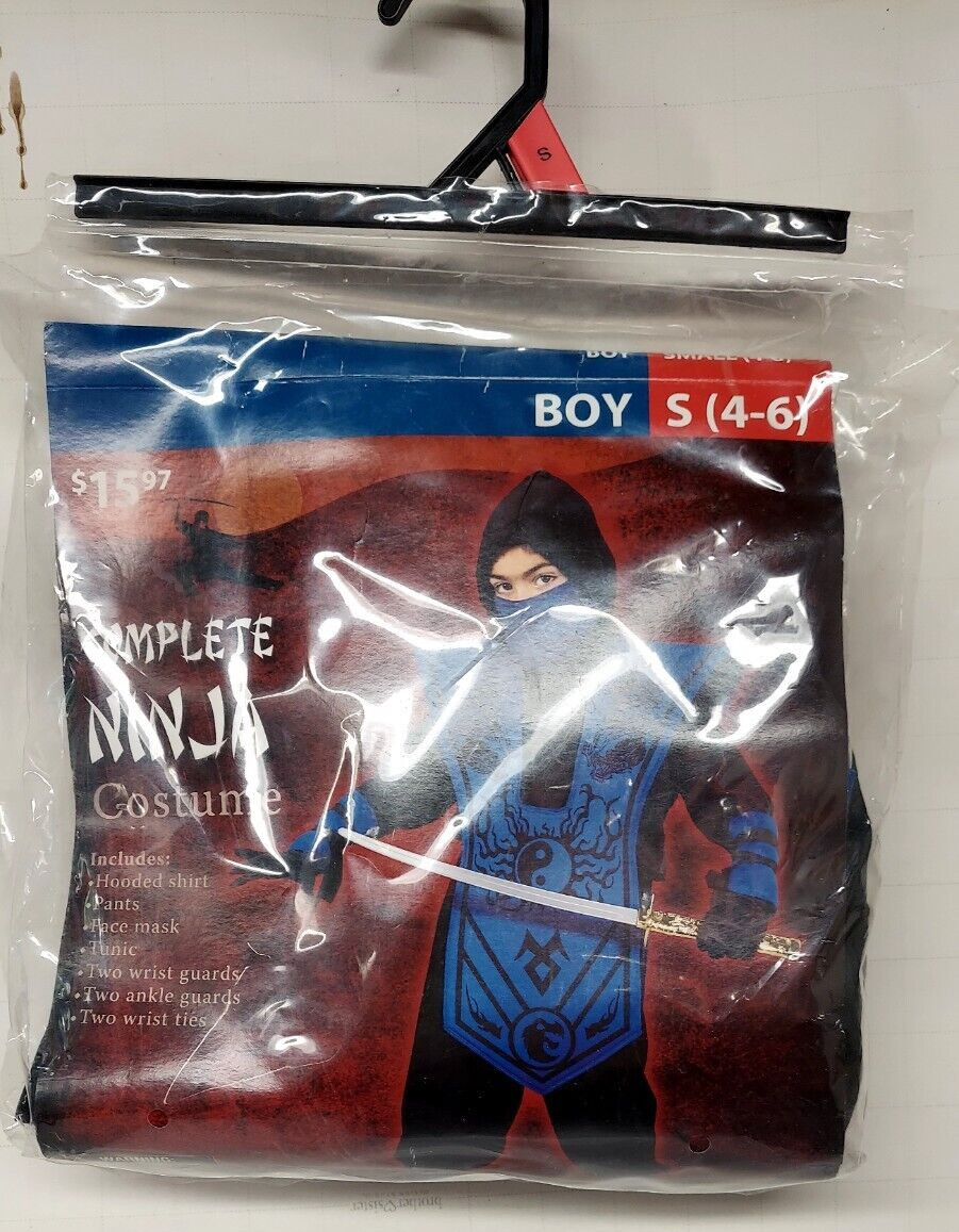 Kids 10pc Stealth Blue Ninja Costume - Perfect for Halloween or Dress-Up Play!