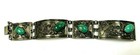 Vintage Sterling Silver Wide Turquoise Floral Bracelet