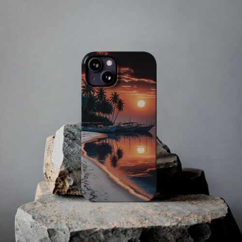 Für iPhone 16 Pro Max, 15, 14, 13-11 Slim Handyhülle Tropical Sunset Strand Cover - Bild 38 von 83