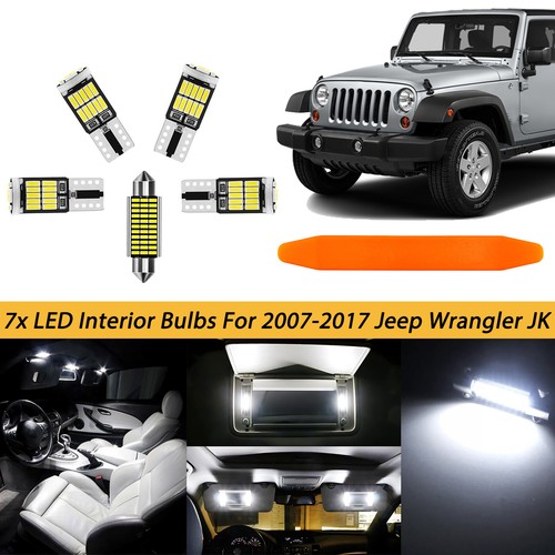 White Interior LED Lights Bulbs Package Kit For 2007 - 2018 Jeep Wrangler JK - 第 1/16 張圖片