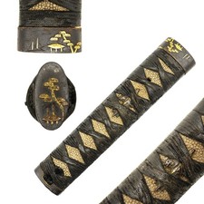 Tsuka Japanese Antique Sword Fitting Menuki Fuchi Kashira Samurai Katana