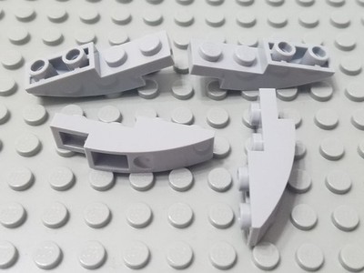 LEGO Lot of 4 Light Bluish Gray 4x1 Curved Inverted Slope Pieces
