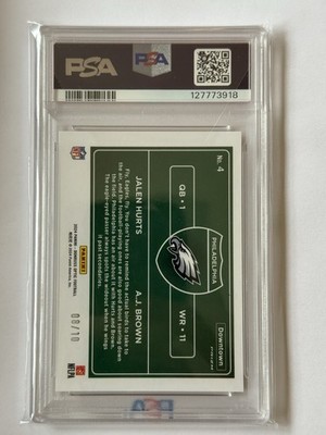 2024 Optic Dual Downtown Jalen Hurts AJ Brown Eagles Gold 8/10 SB