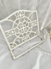 White Shabby Chic HEAVY Metal Scroll Cookbook...