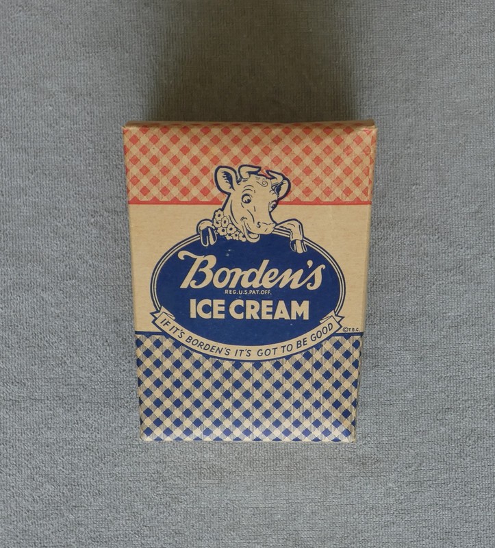 Borden's vintage Elsie checkered 1 quart ice cream pail cardboard carton