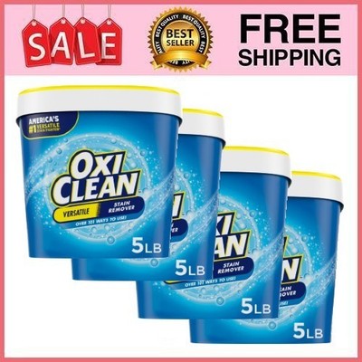 4 Pack OxiClean Versatile Stain Remover Powder, Around the Home&Laundry,5 lb Pk