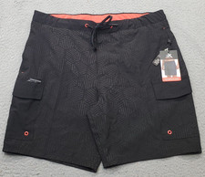 ZeroXposur Swim Trunks Mens L Black Cargo Pocket Performance Stretch Drawstring