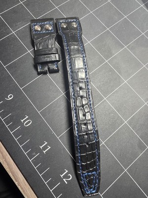 IWC Big Pilot Black Alligator/Blue Stitching OEM Standard Strap * A52820 * RARE