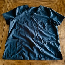Scrubstar Men's Black V-Neck Scrub Set Top Large and Pants Medium