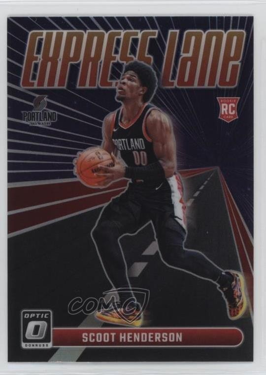 2023 Panini Donruss Optic Express Lane Holo Prizm Scoot Henderson Rookie RC o8g