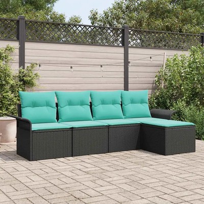 Gartensofa-set mit Speicher Poly-Rattan Sitzgruppe für den Outdoor vidaXL