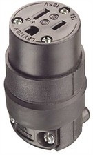 Leviton 15 Amp, 125 Volt, Cord Outlet, Rubber, 1 Count Pack of 1 , Black