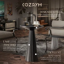 COZAYH Pedestal Small Drink Round Martini Table for Living Rooms or Bedrooms