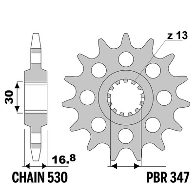 HONDA CBR-RR FIREBLADE 1000 2006-2007 vorne ritzel PBR Tonhöhe 530 16 Zähne