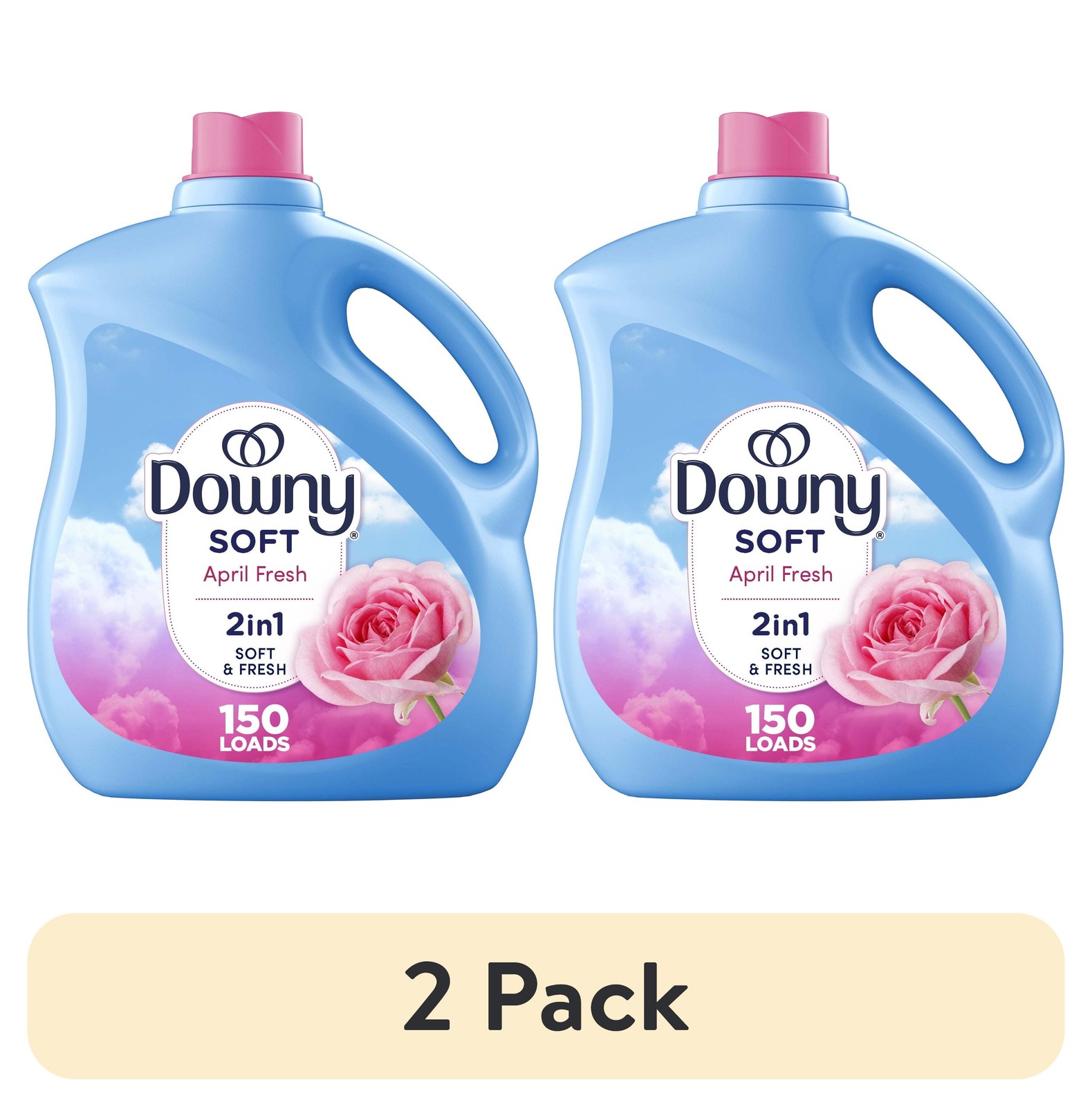 (2 pack) Downy Liquid Fabric Softener, April Fresh Scent, 111 fl oz, 150 Loads