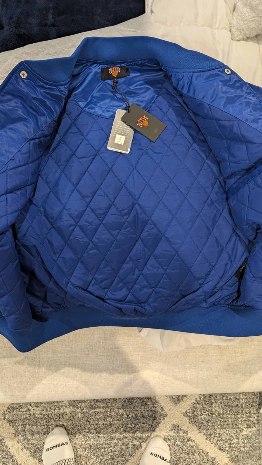 KITH x Knicks NBA Finals Satin Bomber Jacket 2026 Championship Blue Men’s Size S image 2