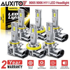 6PCS H11 9005 9006 LED Combo Headlight Bulbs Kit High Low Beam 6500K White Light