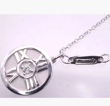 Tiffany & Co. Diamond Atlas Circle Necklace AU750 18K Gold Japan [Used]