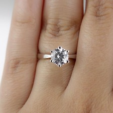 1 1/2 Carat Wedding Round Cut Diamond Engagement Ring D/VS1 14K White Gold