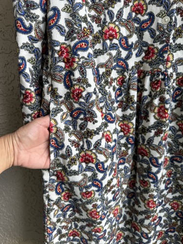 Boden Womens Dress Ruffle Stretch Corduroy Floral Paisley Pocket L/Sleeve Sz 6L - Picture 9 of 15