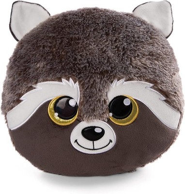 NICI GLUBSCHIS Kissen Waschbär Clooney 33 x 32 cm   rundes Kuschelkissen - Deko