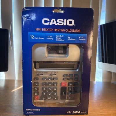 Casio HR-150TM Plus 2-Color Printing Mini Desktop Tax Printing Calculator NEW