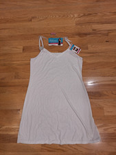 Vanity Fair Radiant Silky Womens 2 Looks in 1 Spin Slip in White L Anti-static
